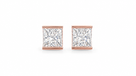 Celeste Radiant Moissanite Stud Earrings