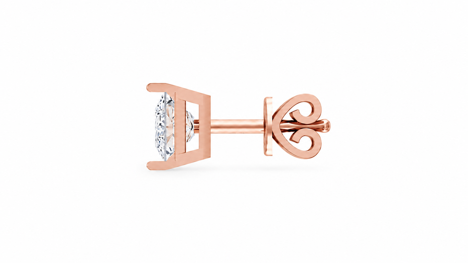 Celeste Radiant Moissanite Stud Earrings