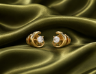 Celestia Crescent Moissanite Stud Earrings