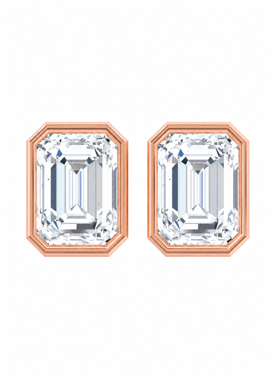 Imperial Emerald Moissanite Stud Earrings