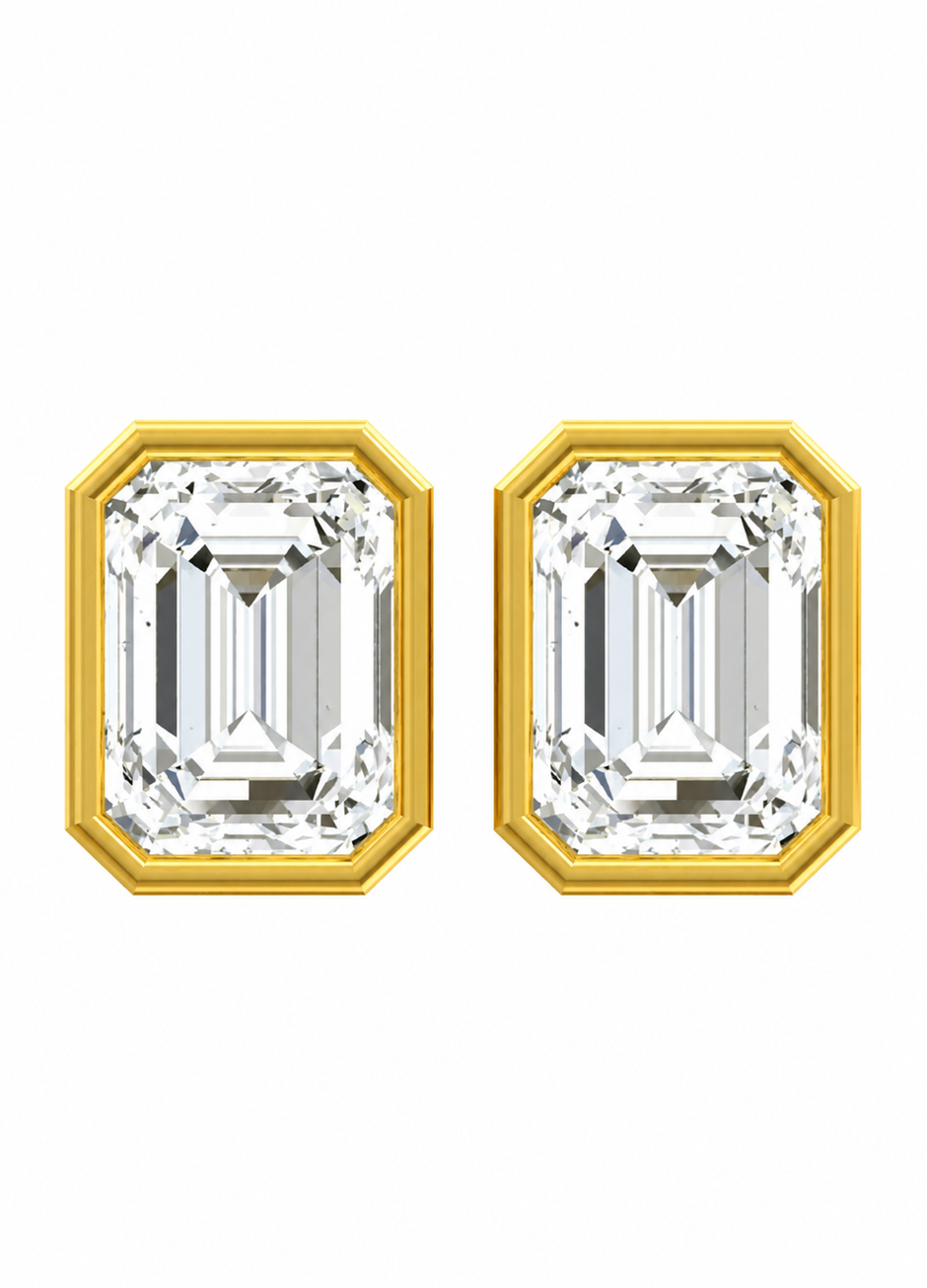 Imperial Emerald Moissanite Stud Earrings