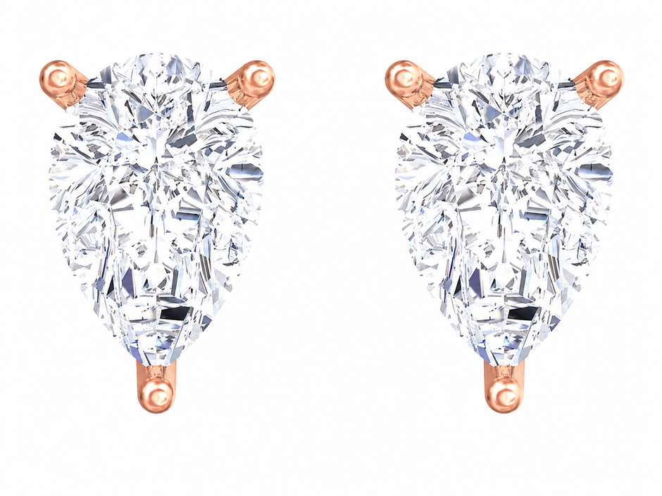 Amora Heart Moissanite Stud Earrings