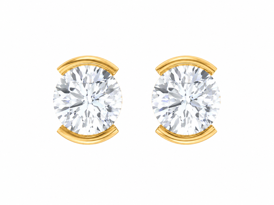 Eterna Oval Moissanite Stud Earrings
