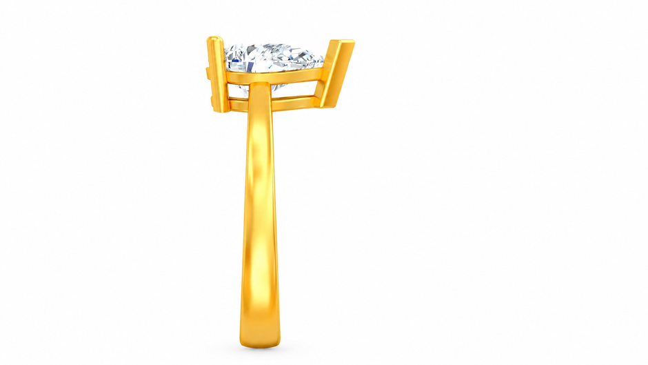 Amara Pear Moissanite Solitaire Ring