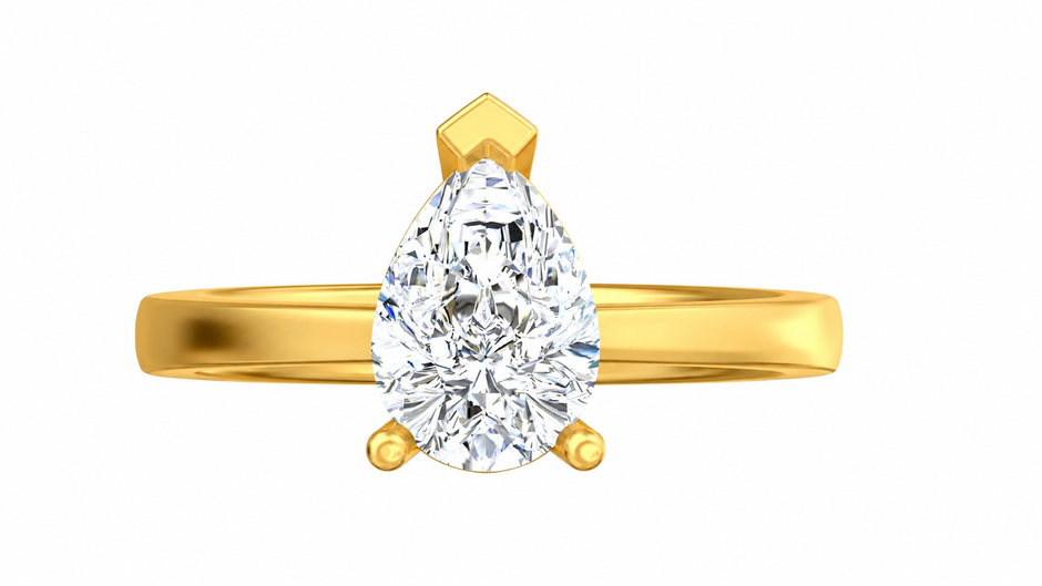 Amara Pear Moissanite Solitaire Ring