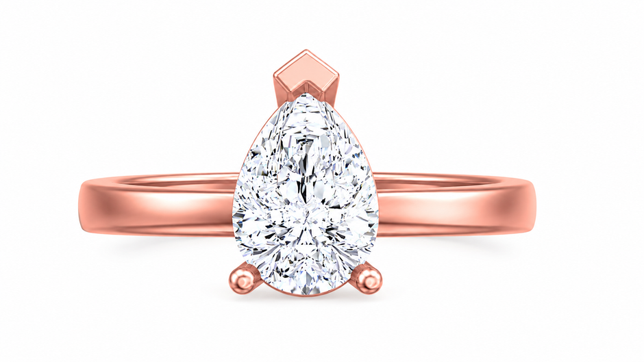 Amara Pear Moissanite Solitaire Ring