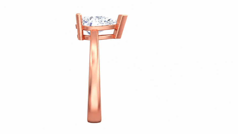 Amara Pear Moissanite Solitaire Ring