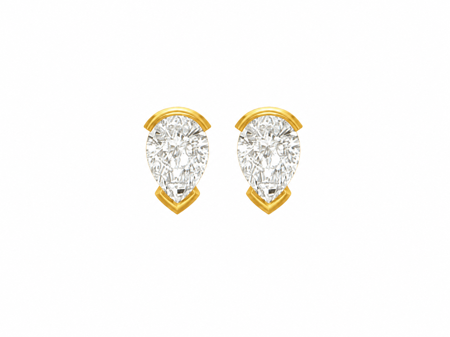 Seraphina Pear Moissanite Stud Earrings