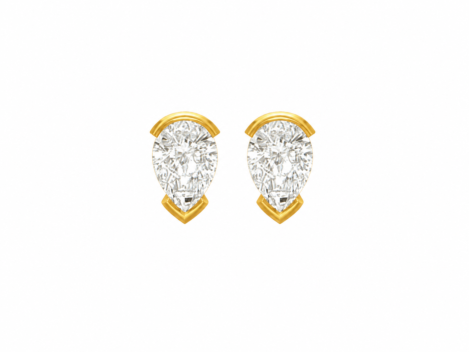 Seraphina Pear Moissanite Stud Earrings