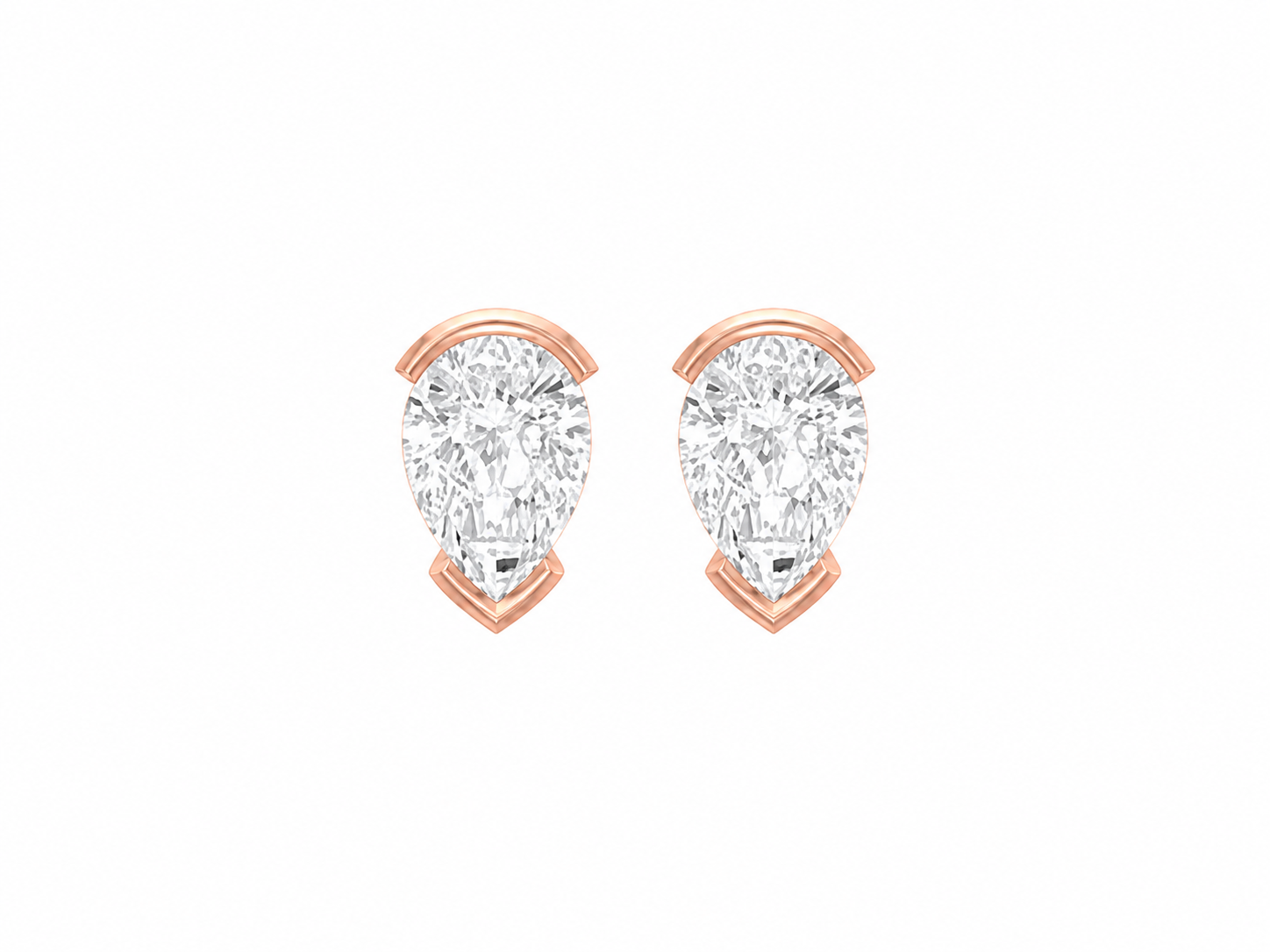 Seraphina Pear Moissanite Stud Earrings
