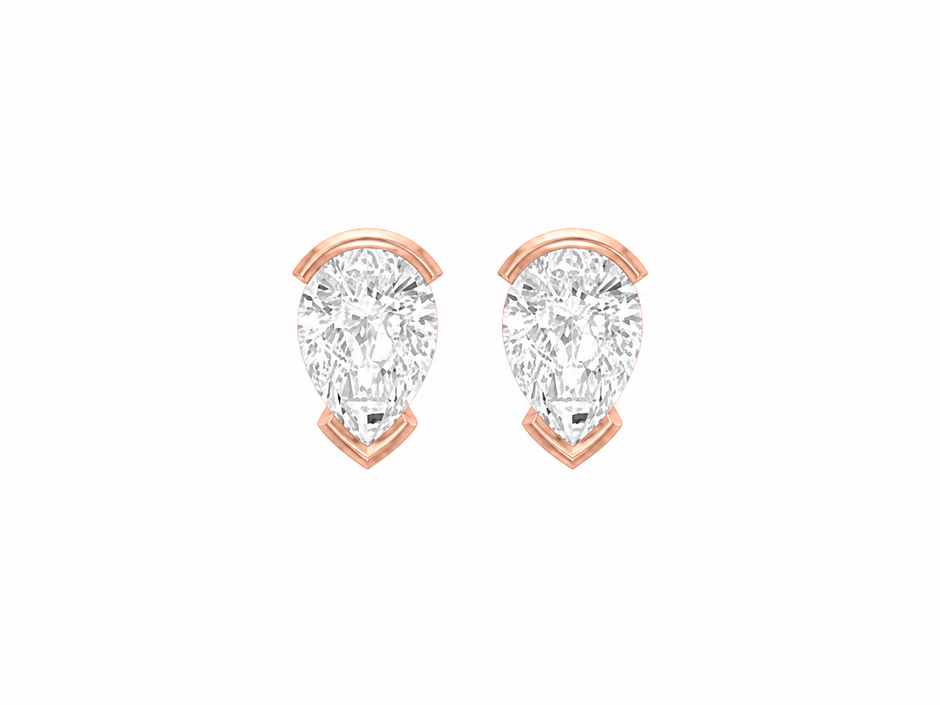 Seraphina Pear Moissanite Stud Earrings