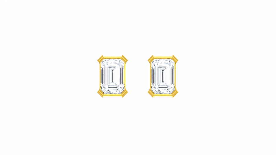 Elara Emerald Moissanite Stud Earrings