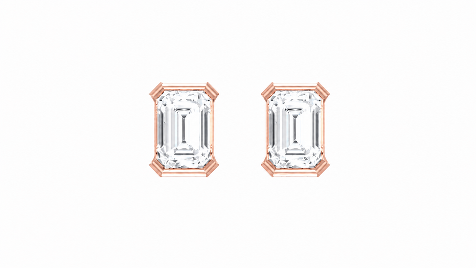 Elara Emerald Moissanite Stud Earrings