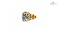 LUMINA ROUND BEZEL STUD EARRING