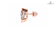 PEAR BEZEL STUD EARRING