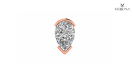 PEAR BEZEL STUD EARRING