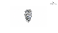 PEAR BEZEL STUD EARRING
