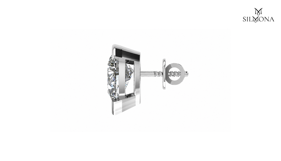 PEAR BEZEL STUD EARRING