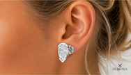 PEAR BEZEL STUD EARRING