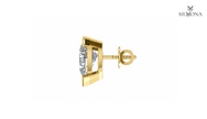 PEAR BEZEL STUD EARRING