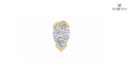 PEAR BEZEL STUD EARRING