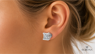 PRISM FRAME PRINCESS STUD EARRING