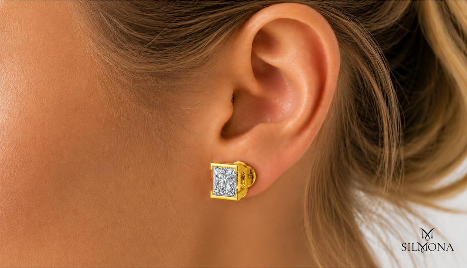PRISM FRAME PRINCESS STUD EARRING