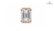 EMERALD FRAME SOLITAIRE STUD EARRING