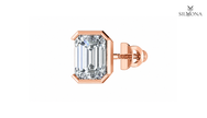 EMERALD FRAME SOLITAIRE STUD EARRING