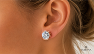 LUMINA ROUND BEZEL STUD EARRING