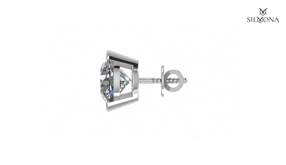 LUMINA ROUND BEZEL STUD EARRING