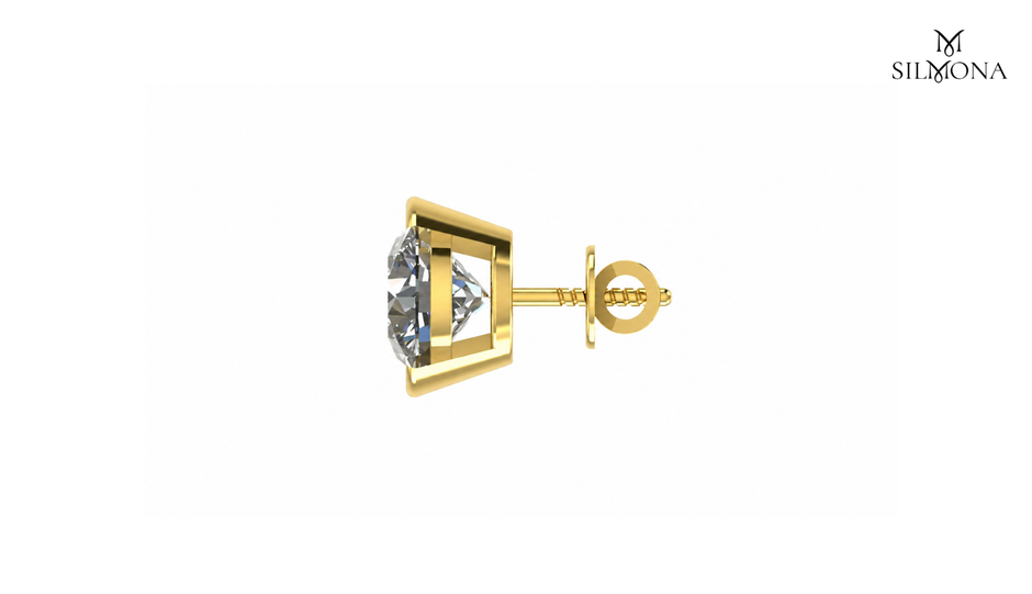 LUMINA ROUND BEZEL STUD EARRING