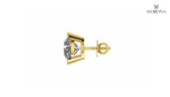 LUMINA ROUND BEZEL STUD EARRING