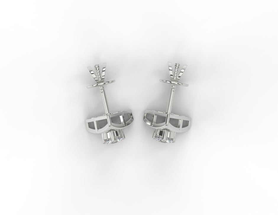 Trinity Aura Moissanite Stud Earrings
