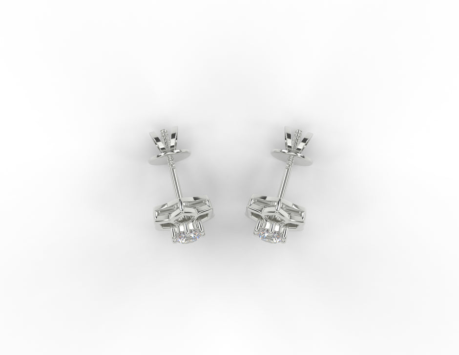 Flora Radiance Moissanite Stud Earrings