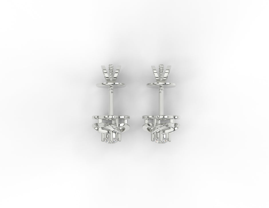 Vortex Bloom Moissanite Stud Earrings